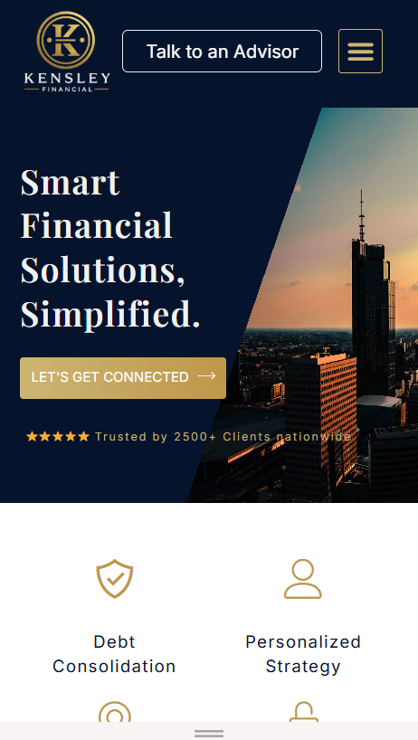 Kensley Financial website screenshot
